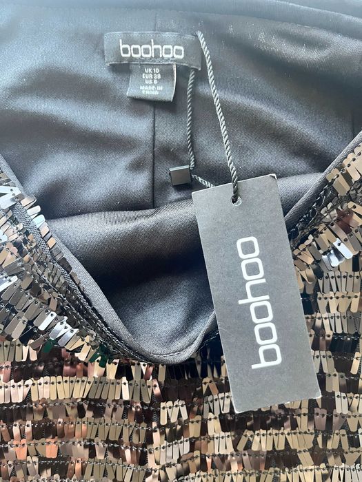 Нова черна пола с пайети М размер, H&M топ с пайети S размер