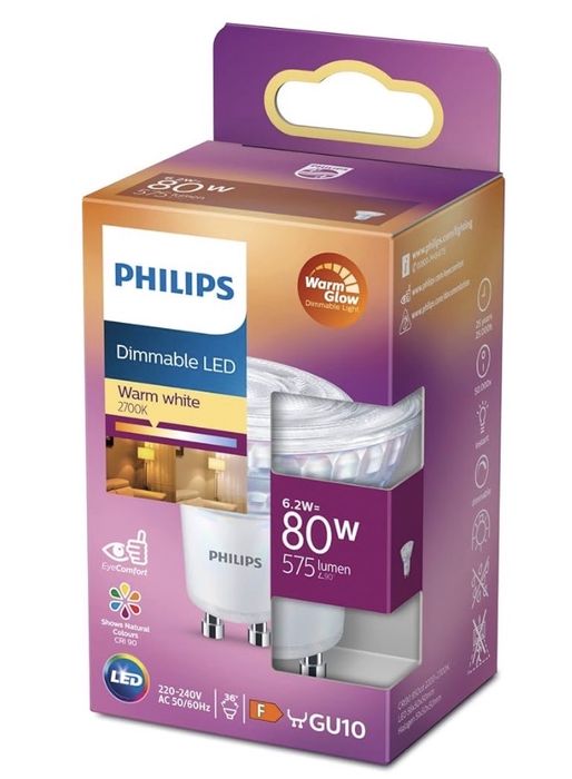 Lampă LED Philips Classic GU10 cu lumină albă caldă (80 W)