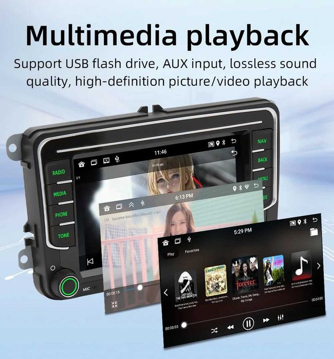 Navigatie Android 2GB+32GB VW GOLF 5 6 PASSAT B6 CC B7 SEAT SKODA