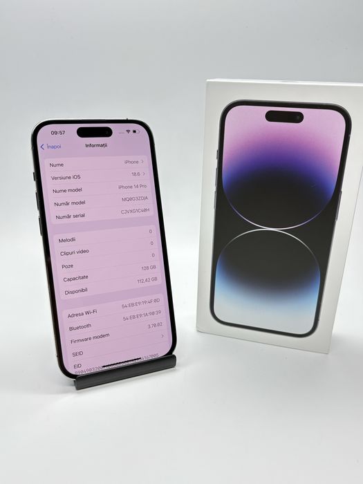 iPhone 14 PRO - 128Gb Purple - Stare IMPECABILA + Garantie