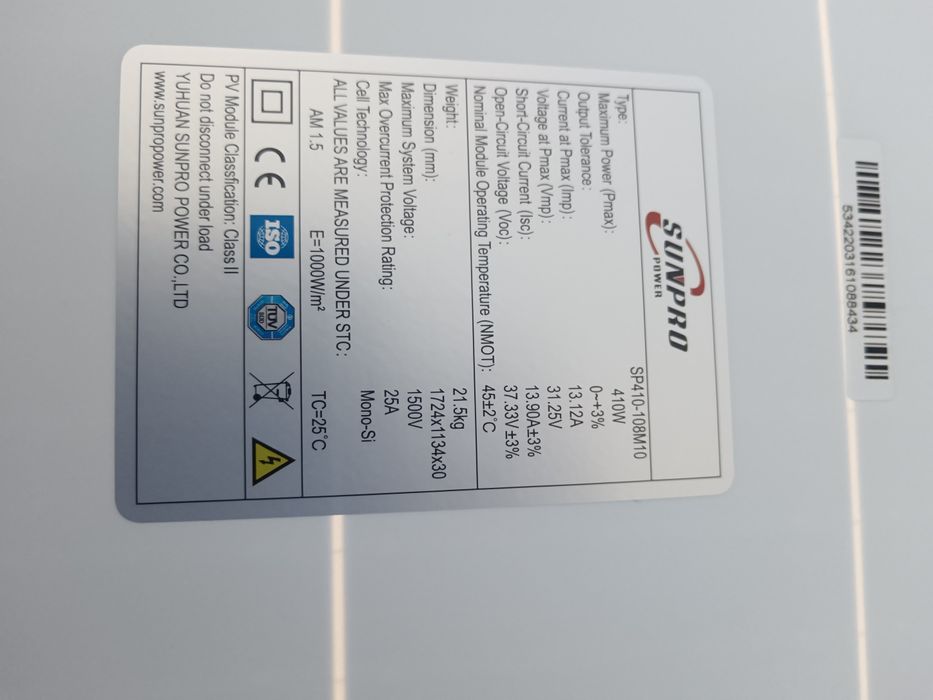 Panouri fotovoltaice 410watti