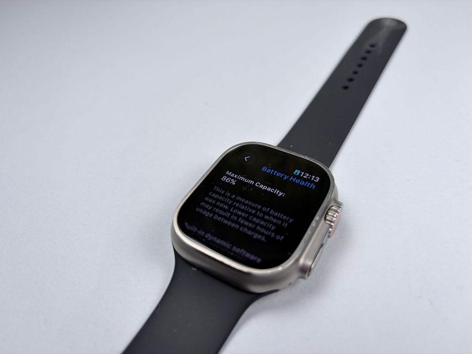 Apple Watch Ultra 1st Gen, 49mm, Titanium, GPS + Cellular, 86% батерия, оригинална каишка и зарядно