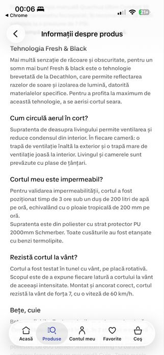 Cort gonflabil 4 persoane Decathlon