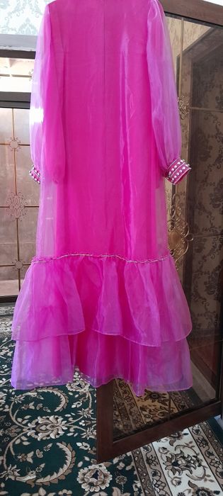 Abaya ko'ylak dvoyka matosi arganza ich ko'ylagi yumshoq malina rang