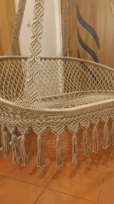 Leagăn suspendat dublu/balasoar/hamac macrame