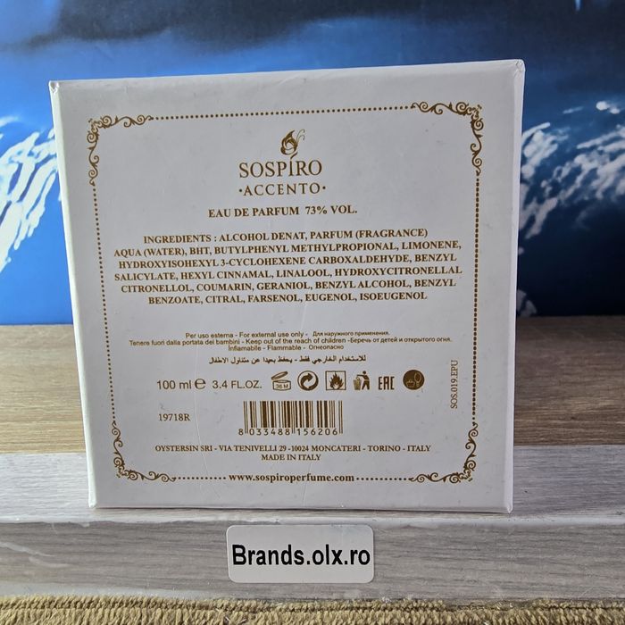 Super oferta: parfum Sospiro Accento 100ml edp unisex