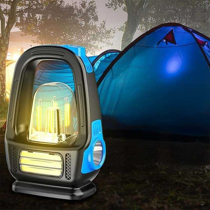 Соларна LED къмпинг лампа фенер 20 х 12 см с 3 режима на светене USB,С