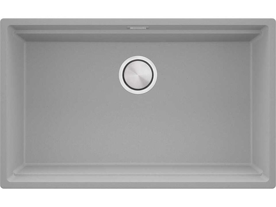 Сива кухненска мивка за вграждане под плот Прага 80 Level 760 x 470 мм