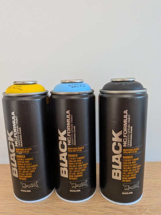 Spray paint Montana BLACK - plin 100% 3 bucăți vopsea