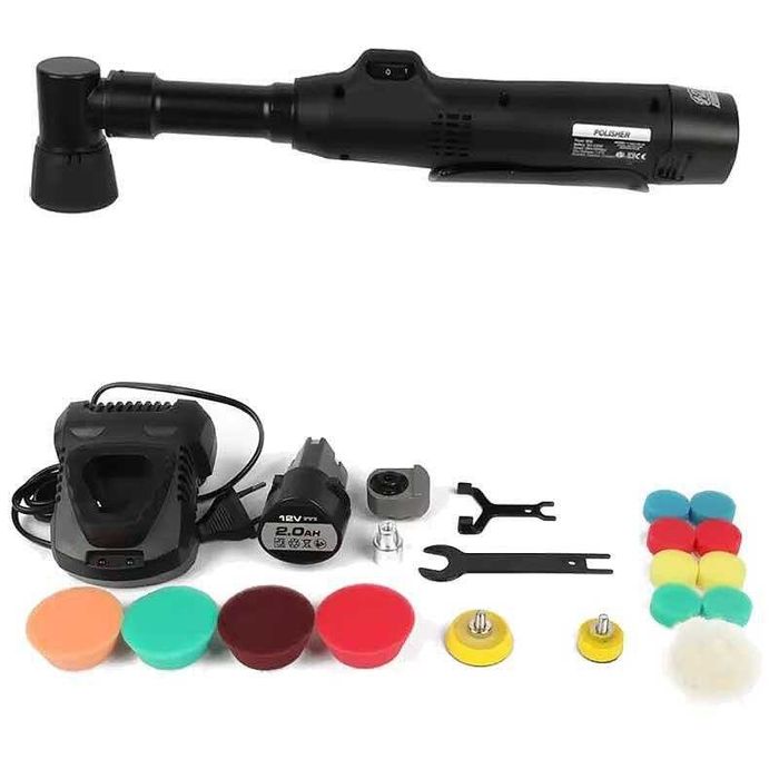 Полирмашина акумулаторна, 80W, 12V, 2x2Ah, с аксесоари, в куфар