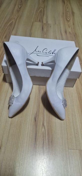 Pantofi de mireasa, albi, Ancolette, 38