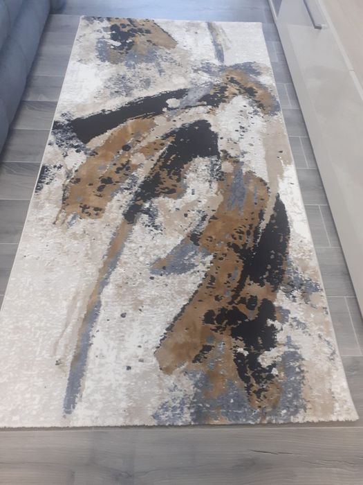 Covor Yaman Modern Gri Crem Negru
