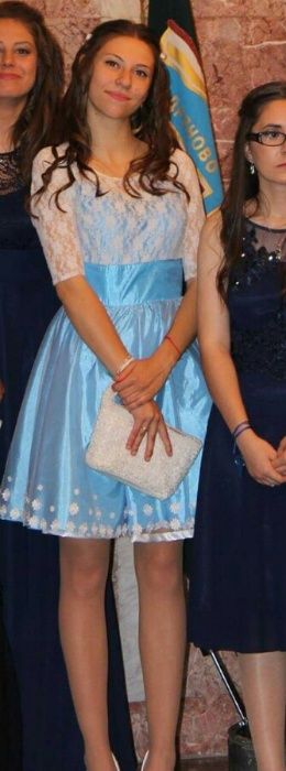 Официална рокля в син цвят