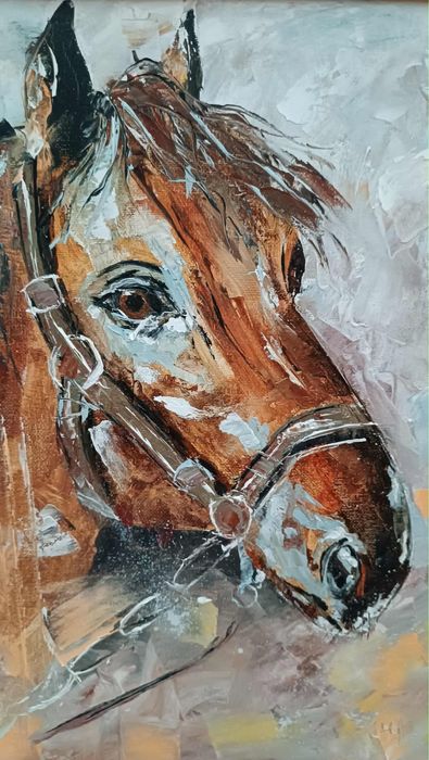 Картина “Кон бял/кафяв”