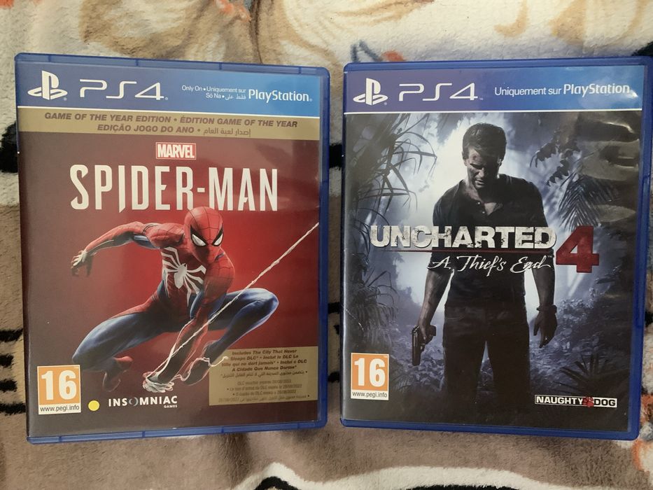 Uncharted 4 si Marvel Spider-man 40 lei bucata