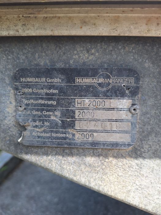 Remorcă Humbaur HT2000L