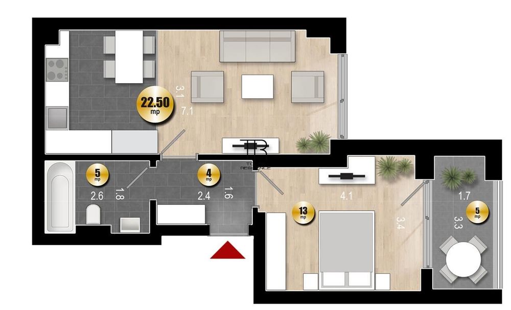 Design modern Ap 2 Camere Incalzire in Pardoseala Ansamblu Nou Rahova