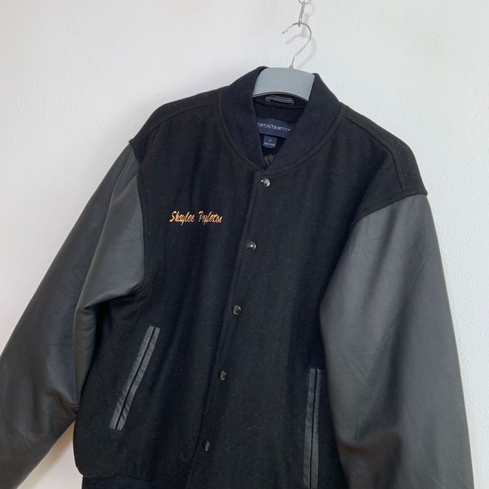 Geacă Varsity Port Authority SUA piele neagra marime M college