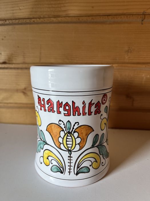 Set halba de bere ceramica artizanala Corund Harghita ceasca pahar