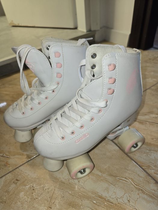 Super Patine cu rotile role Albe 35