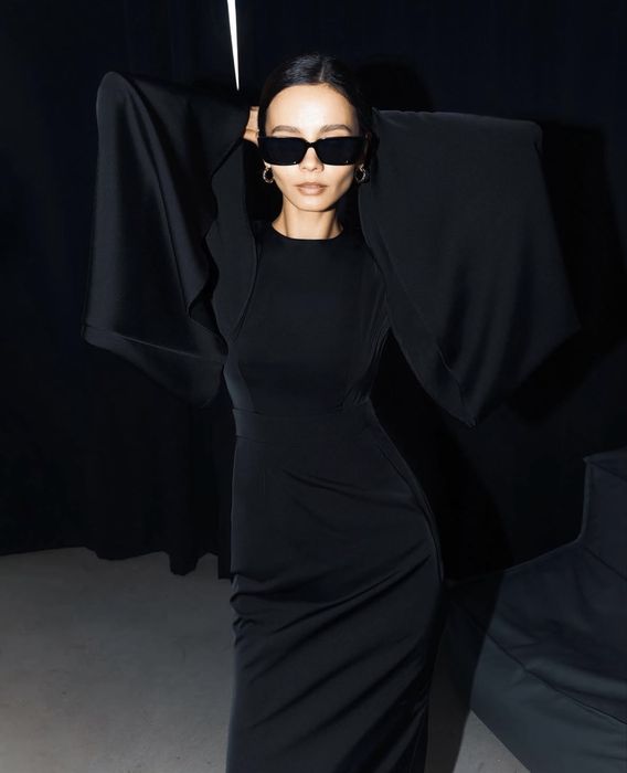 Черное макси платье Lichi