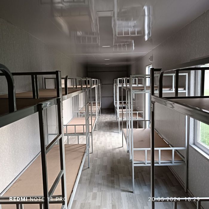Konteyner 12 metrlik tayyor yotoqxona 18 kishilik