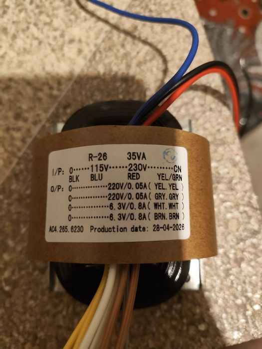 Transformator R-Core R-26 35VA , 2x 220V si 2x 6,3V