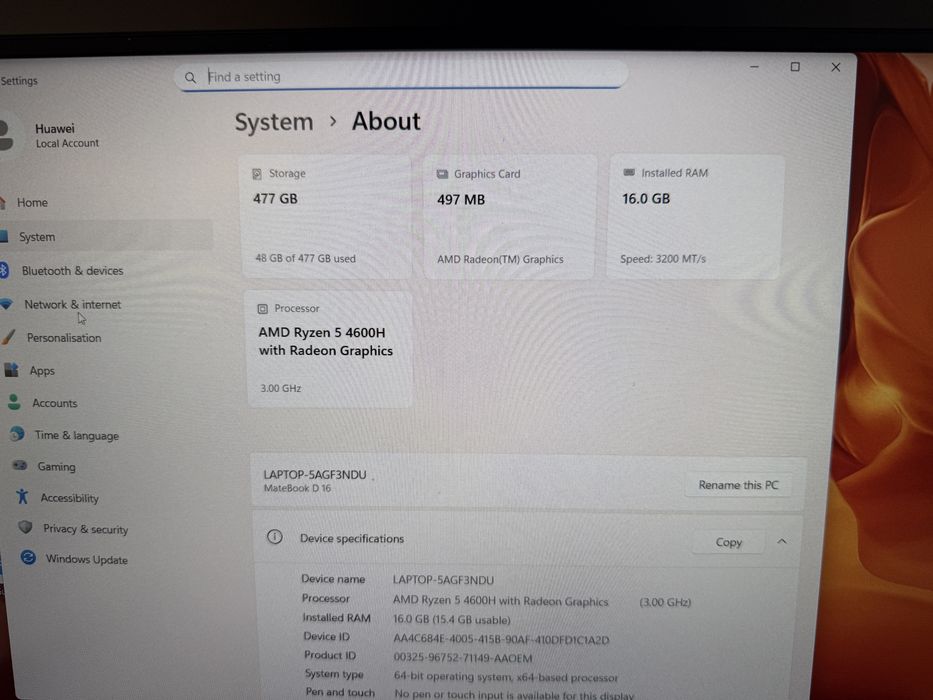 HUAWEI MateBook D 16 AMD Ryzen 5