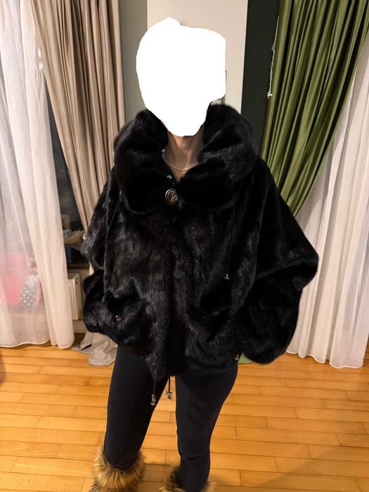 Haină blană naturală vizon (nurcă americană) Black Diamond impecabilă