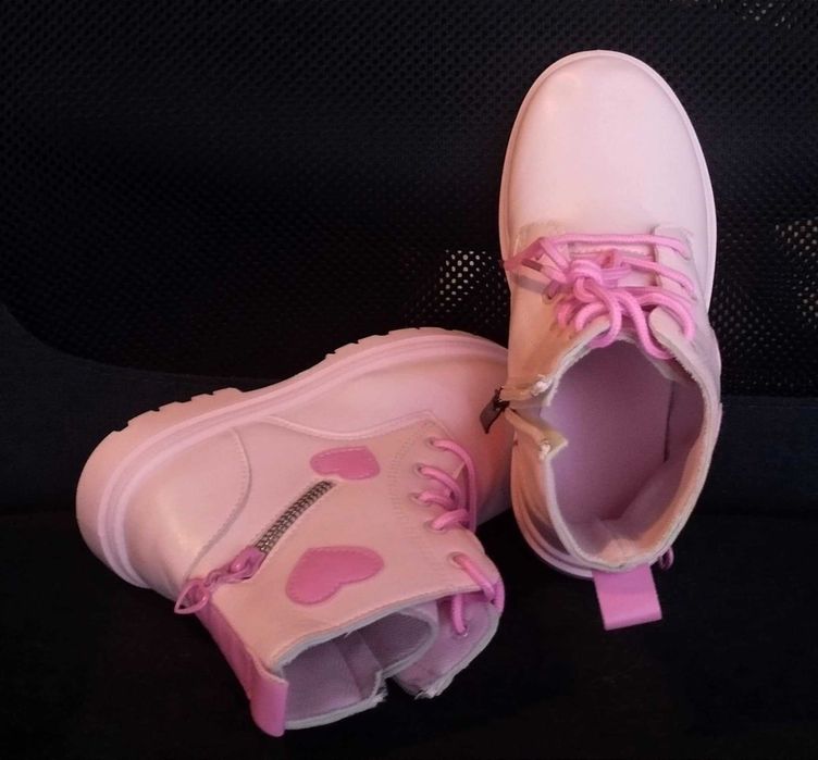 Детски боти, обувки, ботушки за момиче - розови - размер 32