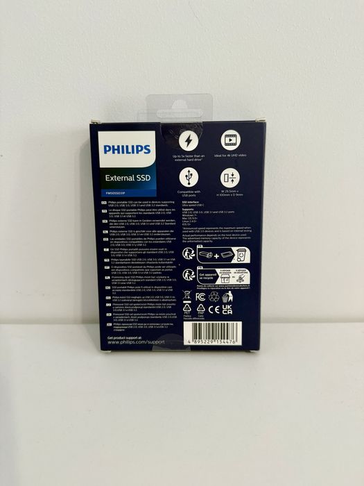 SSD Extern Philips 500GB USB-C 540 MB/s – Nou, Sigilat