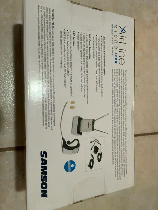 Samson AirLine Micro Wireless Earset System AH2 AR2 Microfon Wireless Headset UHF Fitness Conferinte Nou Sigilat