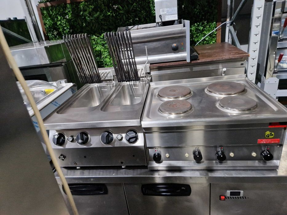 Friteusa fripteusa gaz Mareno + masina Gatit electrica Lotus 4 plite