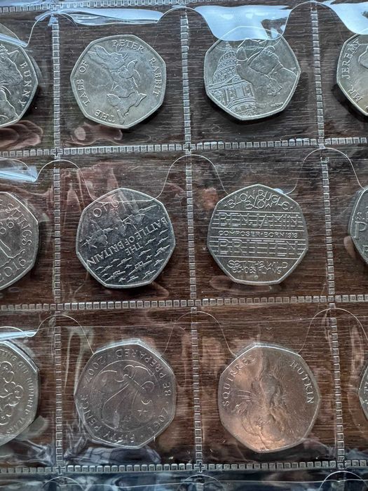 Colecție 20 monede britanice 50p – comemorative, olimpice, Beatrix Potter