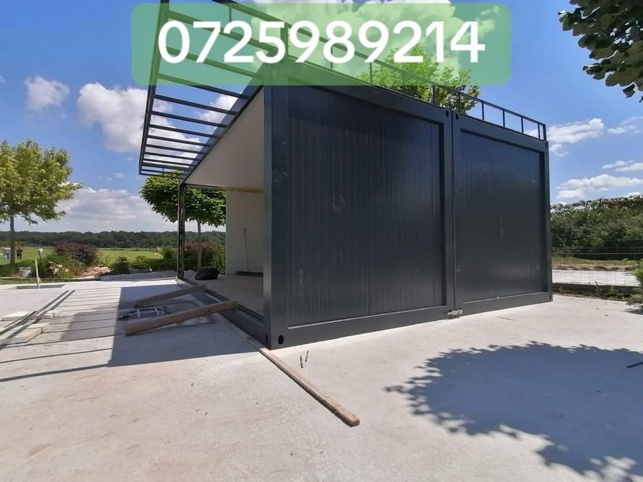 Container modular cu streasina 4.8 m x 6m abs metal containere