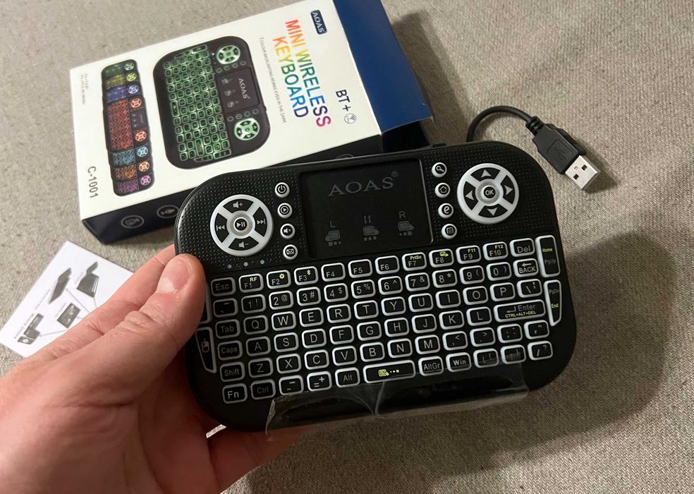 Mini tastatura wireless AOAS C-1001 Bluetooth si USB noua