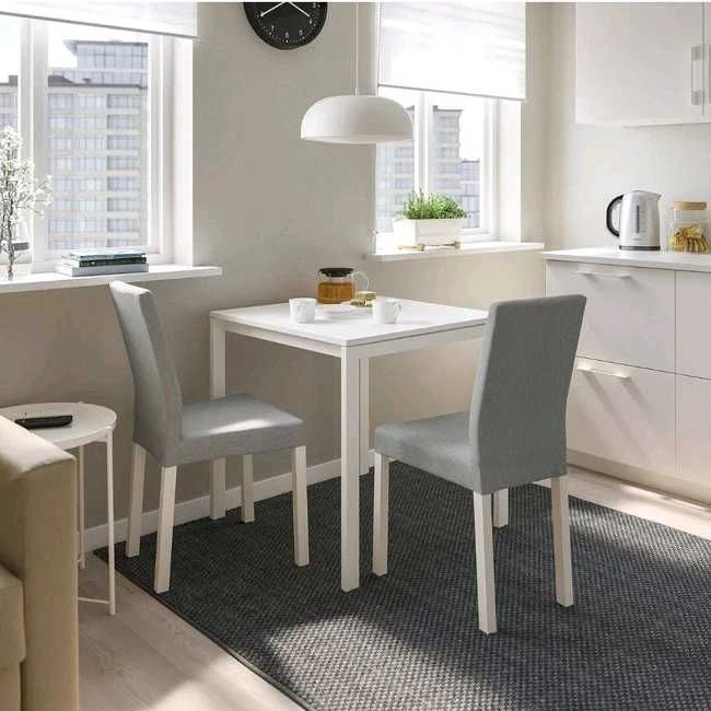 Трапезна Маса IKEA MELLTORP 75x75x72 см - Бяла с метални крака
