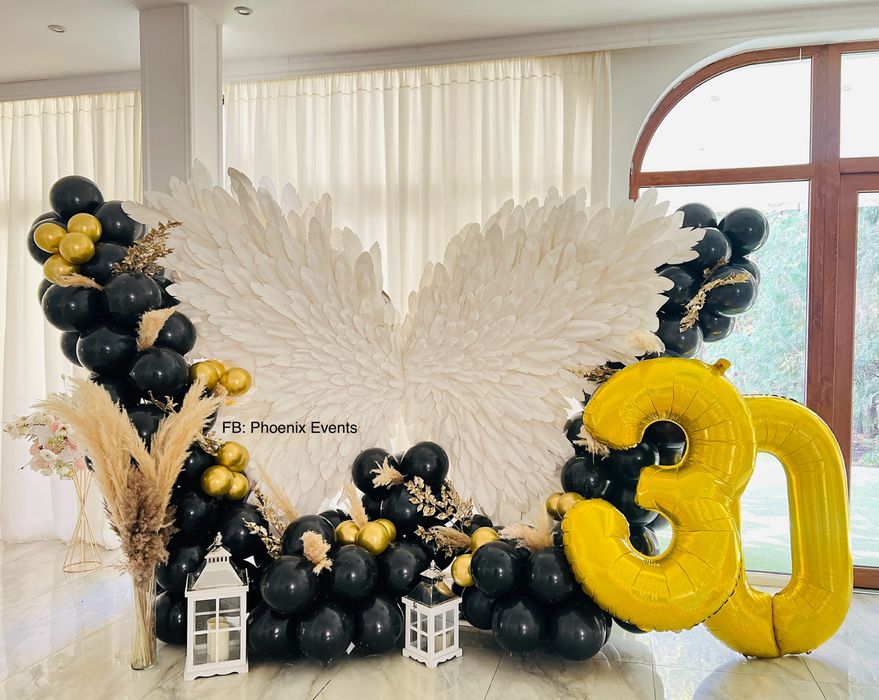 Aripi inger baloane photocorner decoratiuni aranjamente decor botez