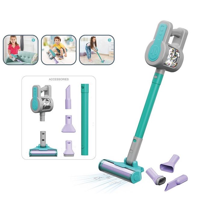 Детска вертикална прахосмукачка - светло тюркоазен