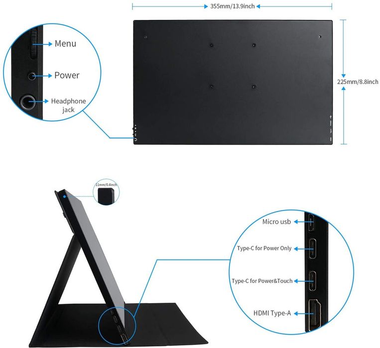 Monitor portabil Wimaxit 15.6 inch FULL HD Slim-IPS-HDMI-NOU