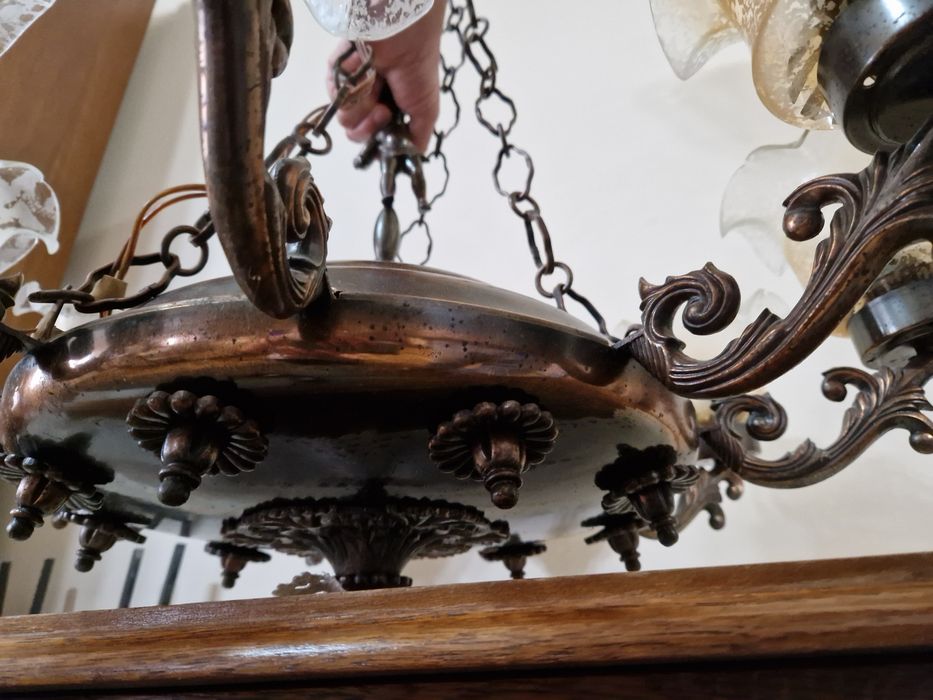 Lustră din cupru cu 9 brațe