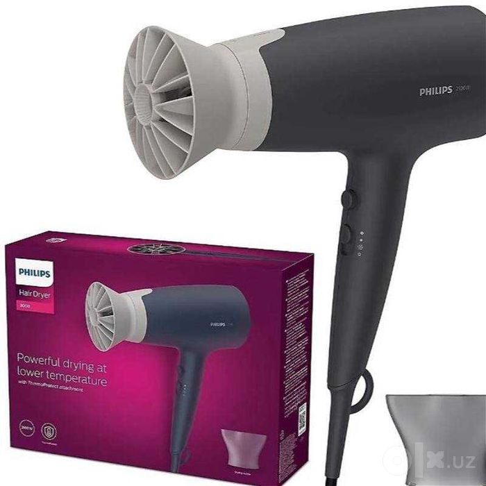 Фен Philips Hair Dryer 3000 Серия 2100W с насадкой ThermoProtect