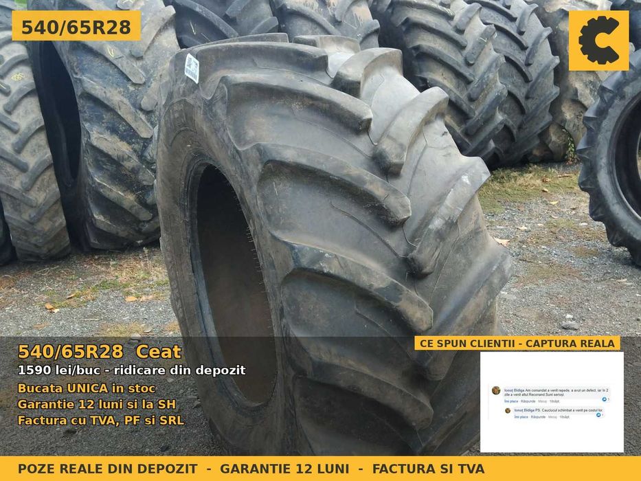 Anvelope Cauciucuri 540/65R28 540/65 R28 540 65 R28 5406528 Ceat Tractor Punte Fata SH Second Hand IEFTIN Garantie 1 An Factura TVA Livrare Rapida