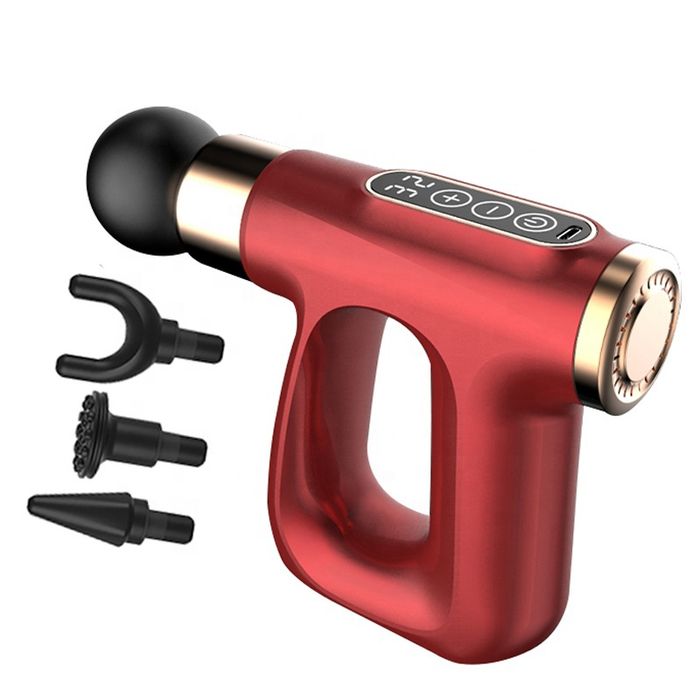 Портативный массажер пистолет с 4 насадками HB-007
