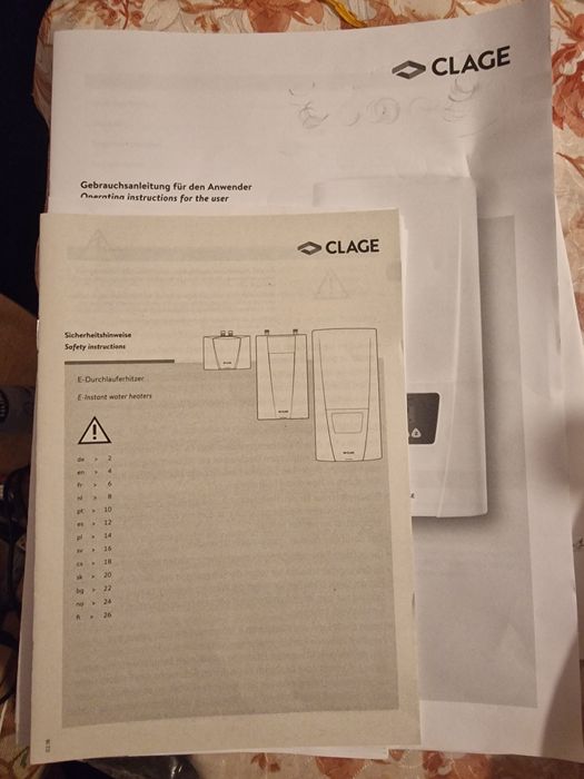 Проточен бойлер  CLAGE DEX 12