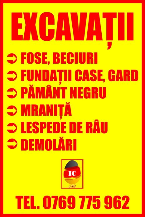 Excavatii  Târgu Neamț și imprejurimi