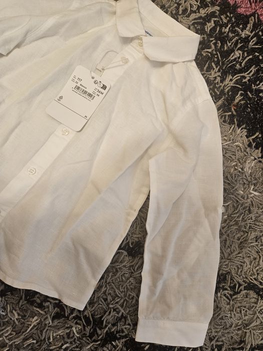 Camasa alba din in pentru baiat Mayoral