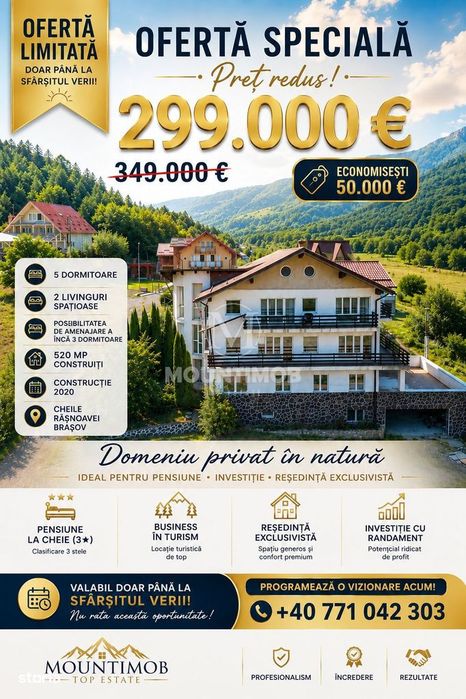 Domeniu Privat in natura, 13 camere, Cheile Rasnoavei