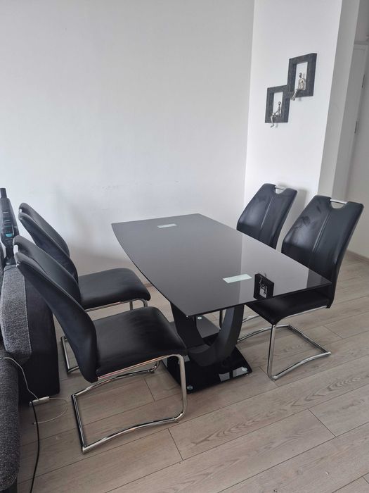 Vand Masă de Living cu 4 Scaune