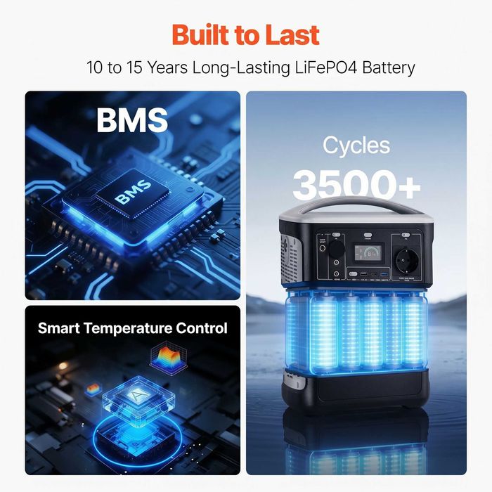 Statie portabila de alimentare 600 W, 493 Wh, 7 iesiri, panou solar 100 W, pentru camping si urgente